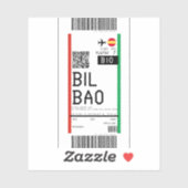 ビルバオへの搭乗券(BIO) シール (シート)