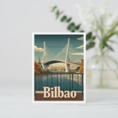 ビルバオスペインアートヴィンテージトラベルイラストレーション ポストカード (スタンド正面)