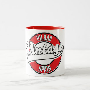 ビルバオスペインヴィンテージスタイルロゴ ツートーンマグカップ
