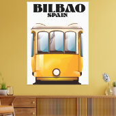 ビルバオスペイン電車旅行ポスター キャンバスプリント (インサイチュ (リビング))