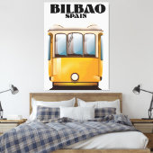 ビルバオスペイン電車旅行ポスター キャンバスプリント (インサイチュ (寝室))