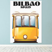 ビルバオスペイン電車旅行ポスター キャンバスプリント (インサイチュ (ウッドフロア))