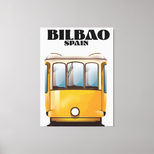 ビルバオスペイン電車旅行ポスター キャンバスプリント