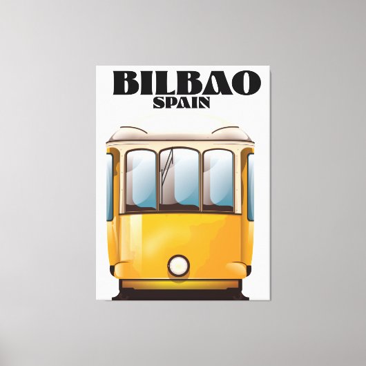 ビルバオスペイン電車旅行ポスター キャンバスプリント (正面)