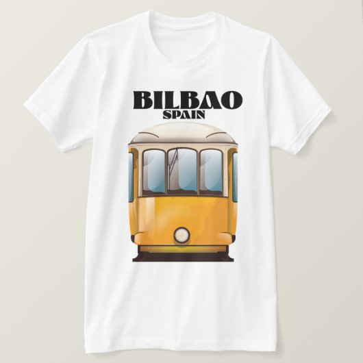 ビルバオスペイン電車旅行ポスター Tシャツ (デザイン正面)