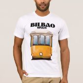 ビルバオスペイン電車旅行ポスター Tシャツ (正面)