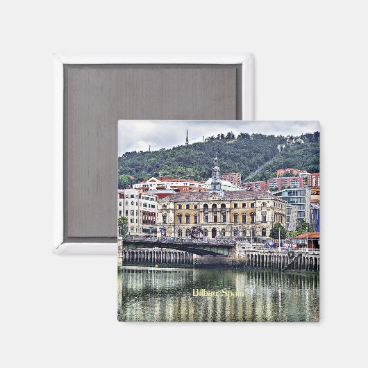 ビルバオ,スペインの街並み写真 マグネット (正面/裏面)
