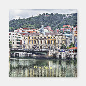 ビルバオ,スペインの街並み写真 マグネット (正面)