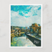 ビルバオ スペイン 油絵 都市風景 ポストカード (正面)