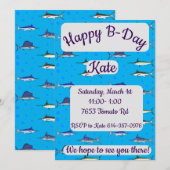 ビルフィッシュハッピーバースデー 招待状 (正面/裏面)