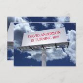 ビルボードの看板 – 3x5誕生日パーティーへの招待 招待状 (正面/裏面)