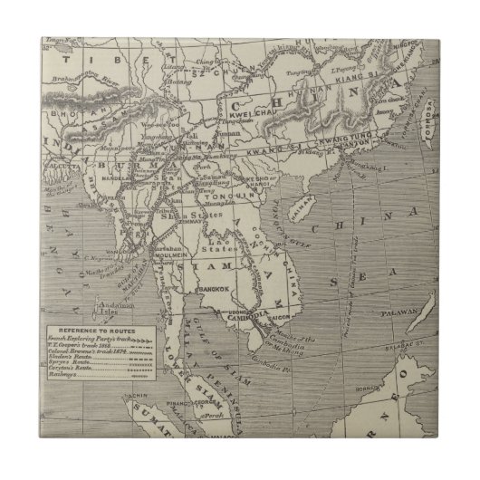 ビルマからの中国への予定経路の地図 タイル (正面)