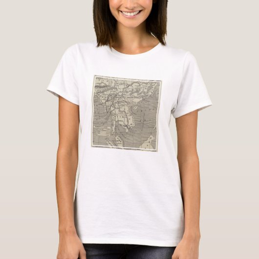 ビルマからの中国への予定経路の地図 Tシャツ (正面)