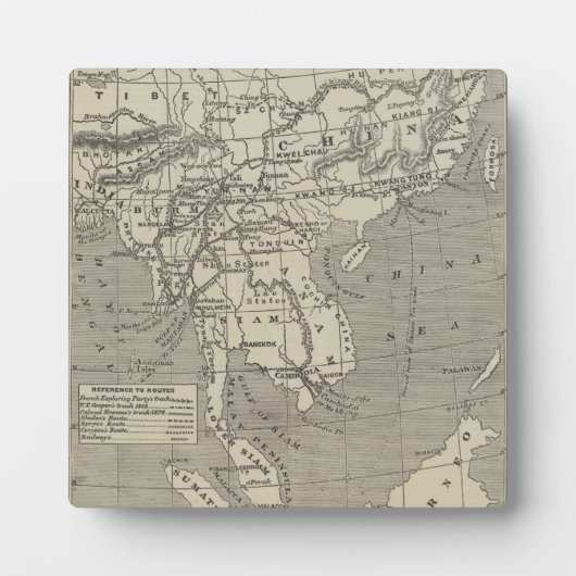 ビルマから中国へのルート案の地図 フォトプラーク (正面)
