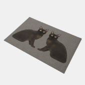 ビルマのネコの姿 ドアマット (アングル)