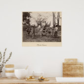 ビルマのマンダレーで2頭の牛が引く荷車 ポスター (キッチン)