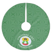 ビルマのミャンマーエンジェルクリスマスパーソナライズされた国旗 ブラッシュドポリエステルツリースカート (正面)