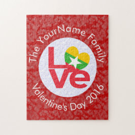 ビルマのミャンマー国旗、赤い文字が白を赤で愛 ジグソーパズル