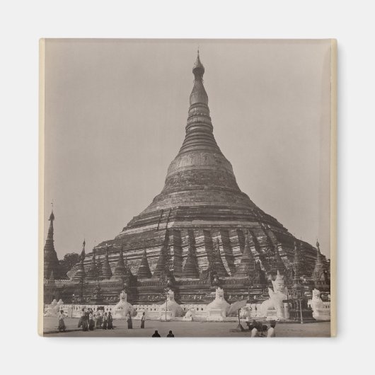 ビルマのラングーンにあるシェダゴンの塔, c.1860 マグネット (正面)