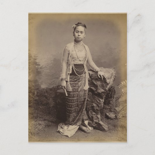 ビルマの少女, c.1875 ポストカード (正面)