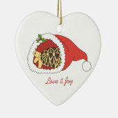 ビルマの星のカメのオーナメント(サンタの帽子) セラミックオーナメント (右)