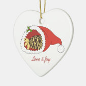 ビルマの星のカメのオーナメント(サンタの帽子) セラミックオーナメント (左)