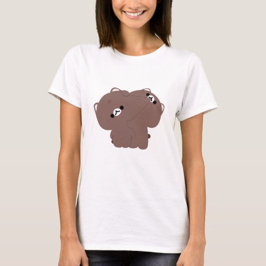 ビルマの猫カップル Tシャツ (正面)