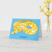 ビルマのPythonスネークアニメイラストレーション カード (黄色い花)