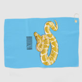 ビルマのPythonスネークアニメイラストレーション ゴルフタオル (横)