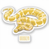 ビルマのPythonスネークアニメイラストレーション シール (正面)