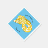 ビルマのPythonスネークアニメイラストレーション スタンダードカクテルナプキン (角)