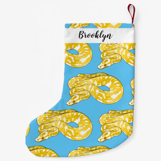 ビルマのPythonスネークアニメイラストレーション スモールクリスマスストッキング (裏面)