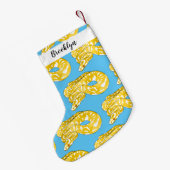 ビルマのPythonスネークアニメイラストレーション スモールクリスマスストッキング (裏面 (吊り時))