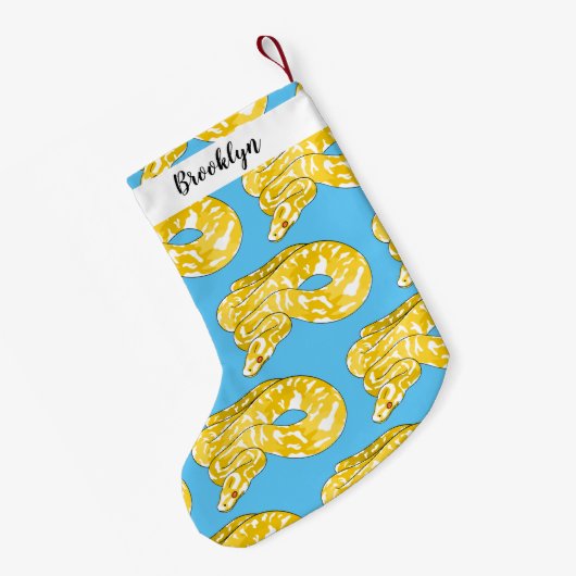 ビルマのPythonスネークアニメイラストレーション スモールクリスマスストッキング (裏面 (吊り時))