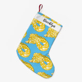 ビルマのPythonスネークアニメイラストレーション スモールクリスマスストッキング (正面 (吊り時))