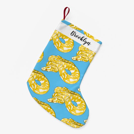 ビルマのPythonスネークアニメイラストレーション スモールクリスマスストッキング (正面 (吊り時))