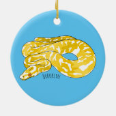 ビルマのPythonスネークアニメイラストレーション セラミックオーナメント (裏面)