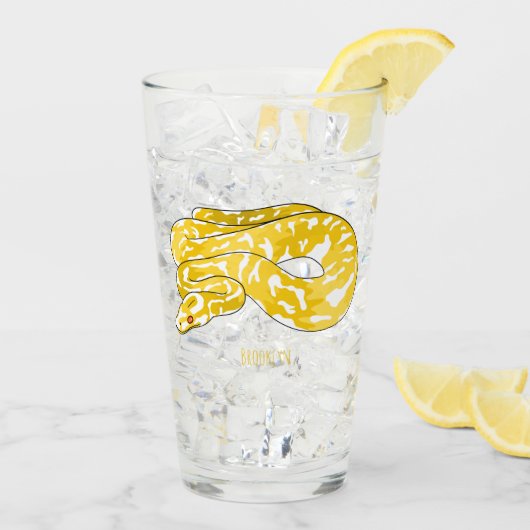 ビルマのPythonスネークアニメイラストレーション タンブラーグラス (アイス裏面)