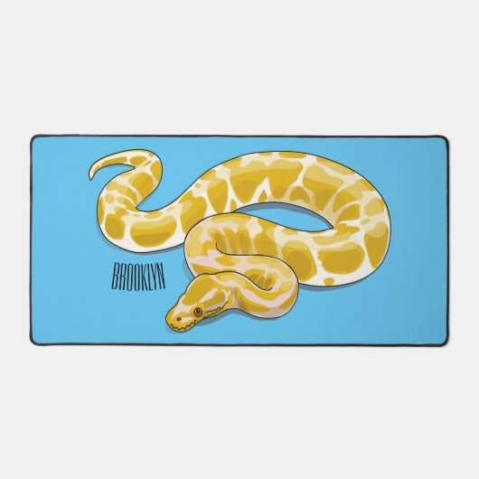 ビルマのPythonスネークアニメイラストレーション デスクマット (正面)