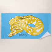 ビルマのPythonスネークアニメイラストレーション ビーチタオル (正面)