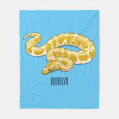 ビルマのPythonスネークアニメイラストレーション フリースブランケット (正面)