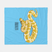 ビルマのPythonスネークアニメイラストレーション フリースブランケット (正面(横))