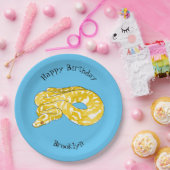 ビルマのPythonスネークアニメイラストレーション ペーパープレート (パーティー)