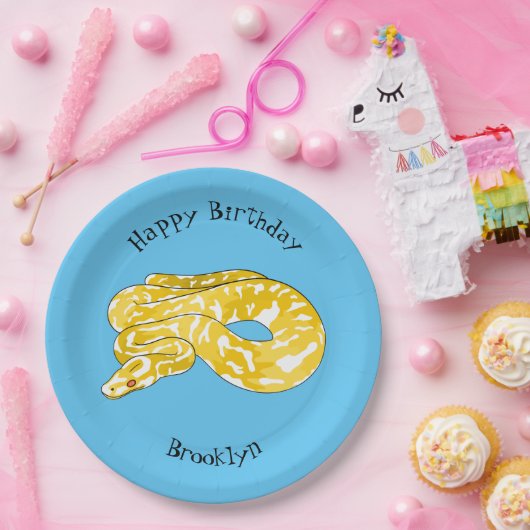 ビルマのPythonスネークアニメイラストレーション ペーパープレート (パーティー)