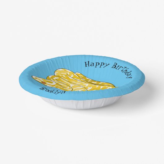 ビルマのPythonスネークアニメイラストレーション ペーパーボウル (傾斜あり)