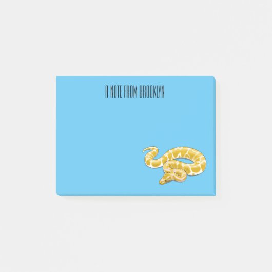 ビルマのPythonスネークアニメイラストレーション ポストイット (正面)