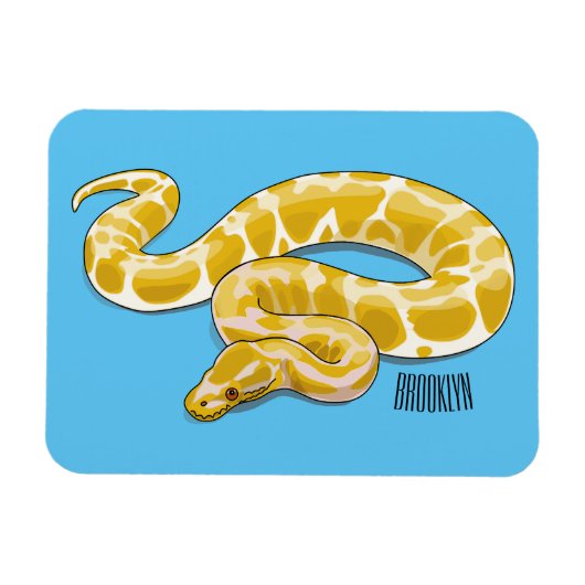 ビルマのPythonスネークアニメイラストレーション マグネット (横)