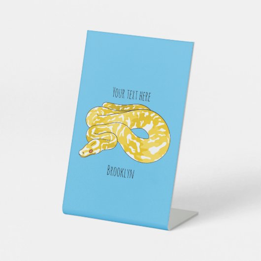 ビルマのPythonスネークアニメイラストレーション 台座サイン (正面)