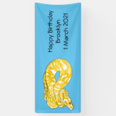 ビルマのPythonスネークアニメイラストレーション 横断幕 (縦)