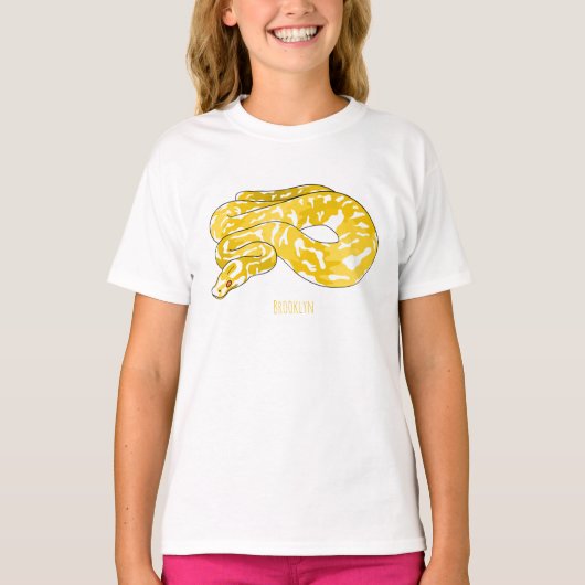 ビルマのPythonスネークアニメイラストレーション Tシャツ (正面)
